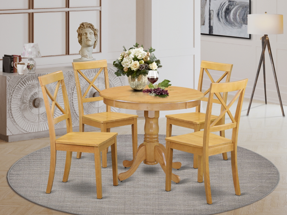 5 Piece Antique Kitchen Table Set - Oak