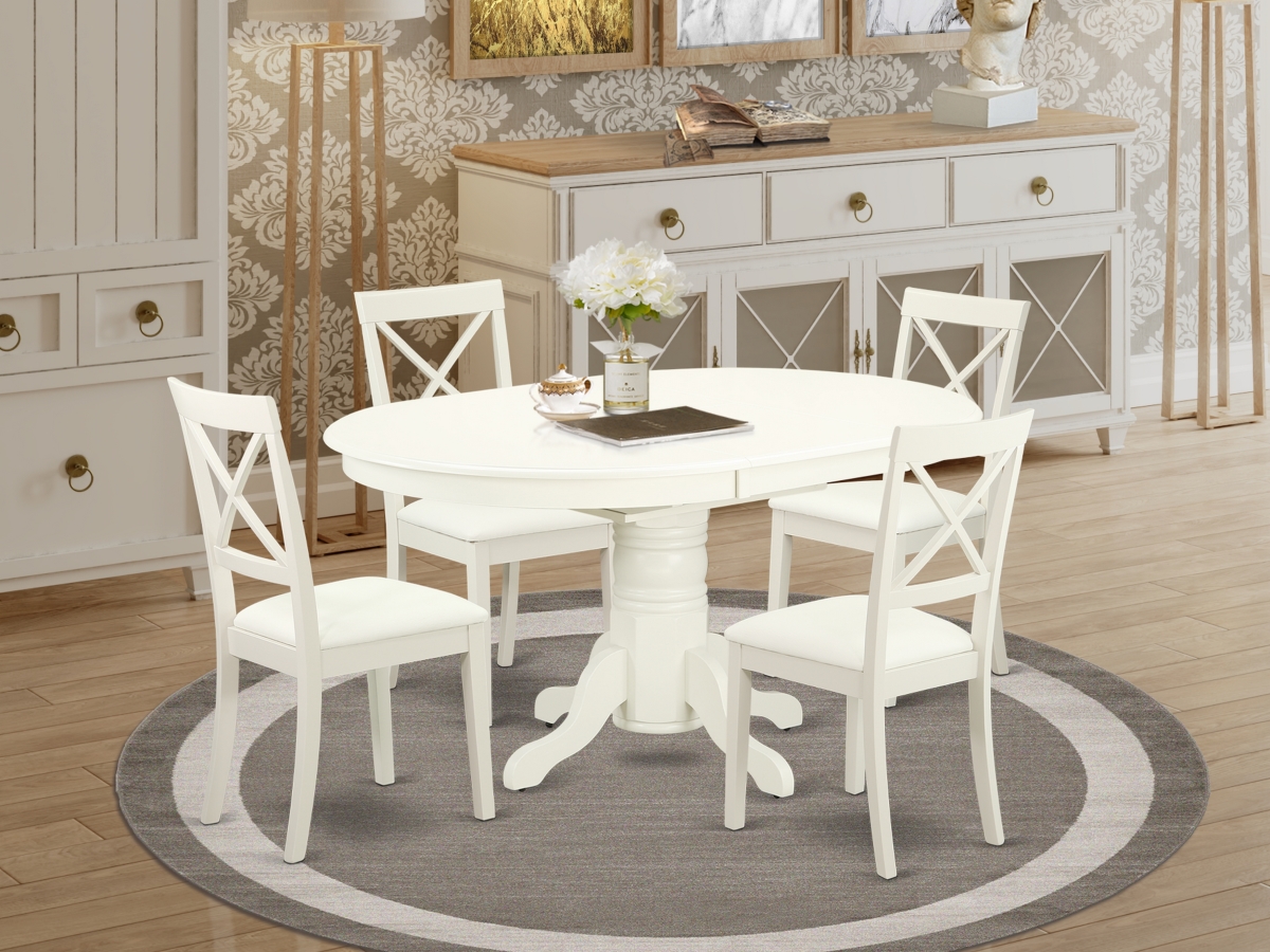 5 Piece Avon Kitchen Table Set - Linen White