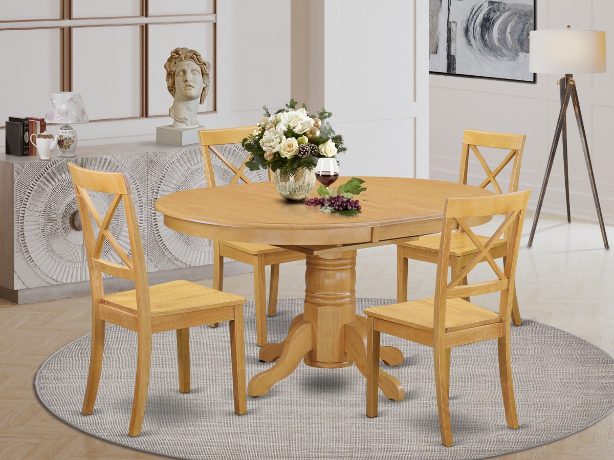 AVBO5-OAK-W 5 Piece Avon Kitchen Table Set - Oak