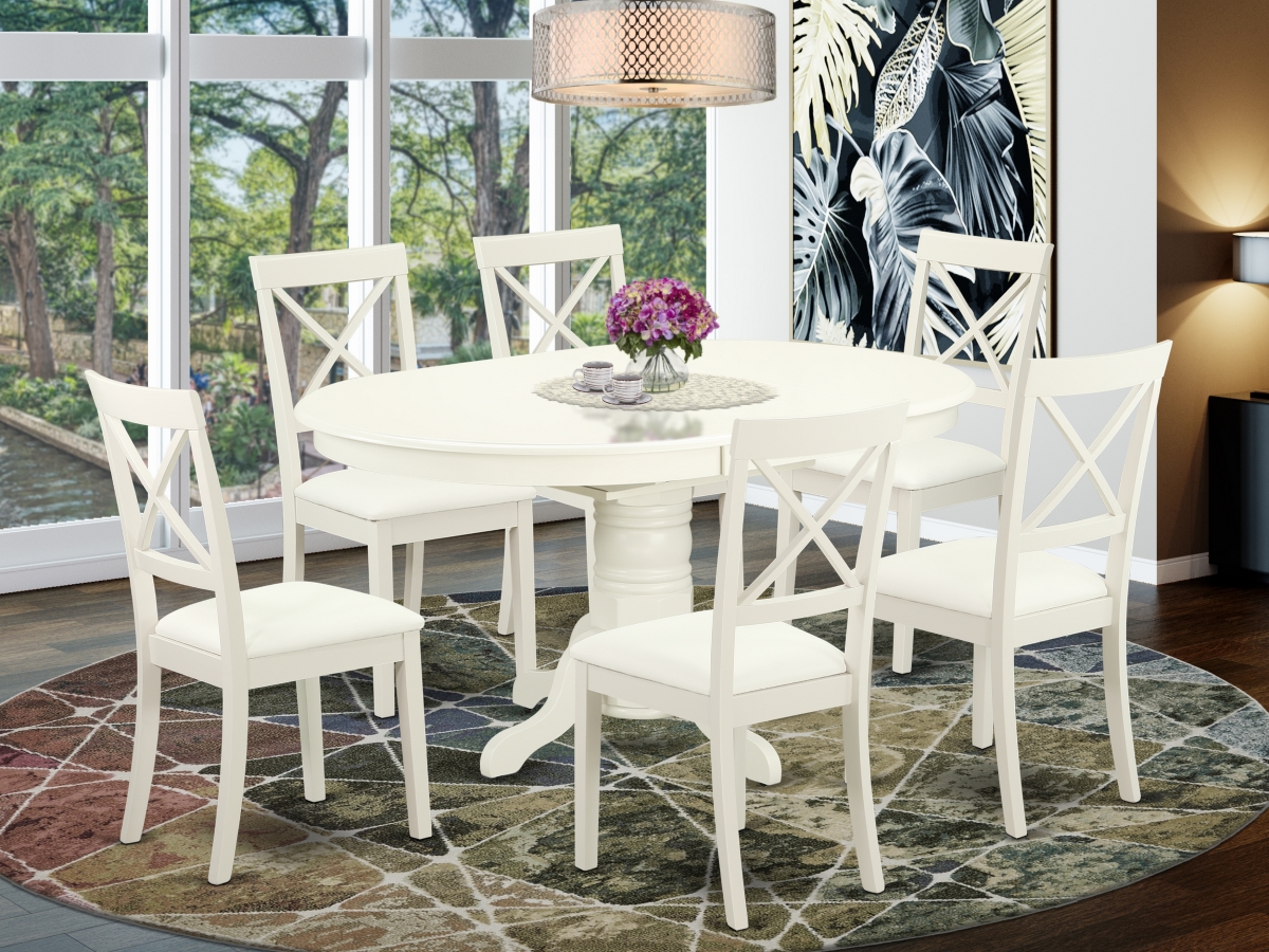 7 Piece Avon Kitchen Table Set - Linen White