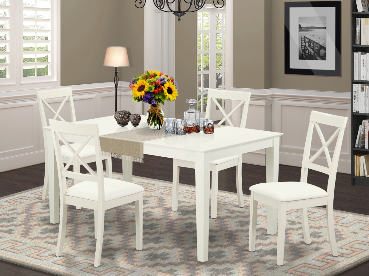 5 Piece Capri Dining Room Set - Linen White