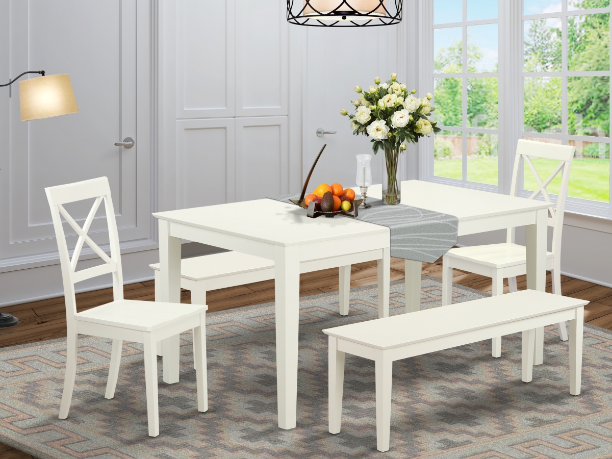5 Piece Capri Dining Table Set - Linen White