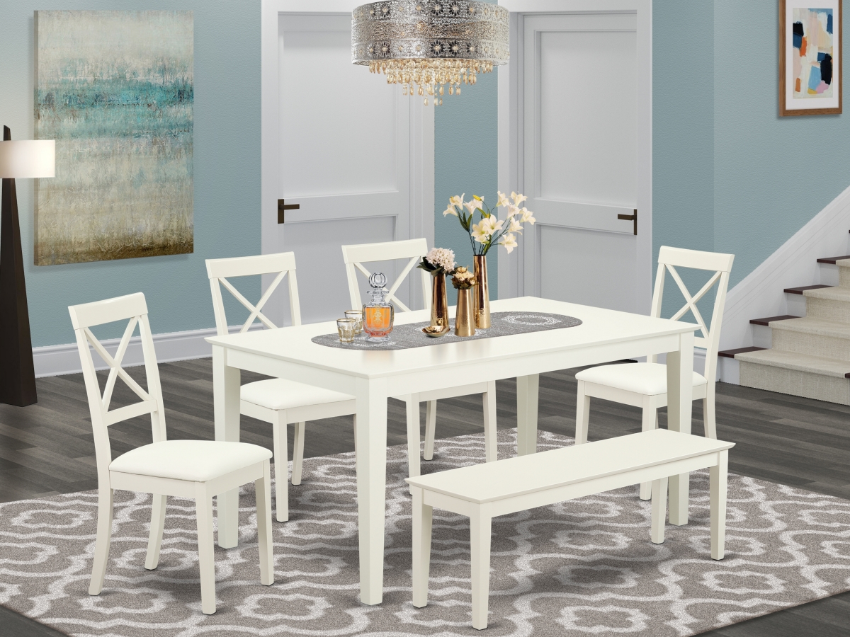 6 Piece Capri Dining Room Set - Linen White