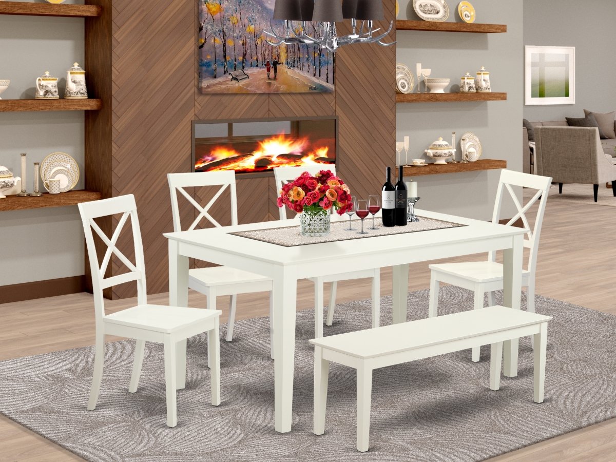 6 Piece Capri Dining Room Set - Linen White