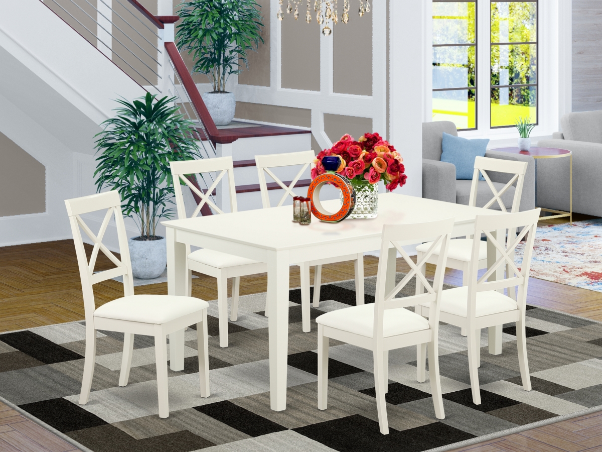 7 Piece Capri Dining Room Set - Linen White