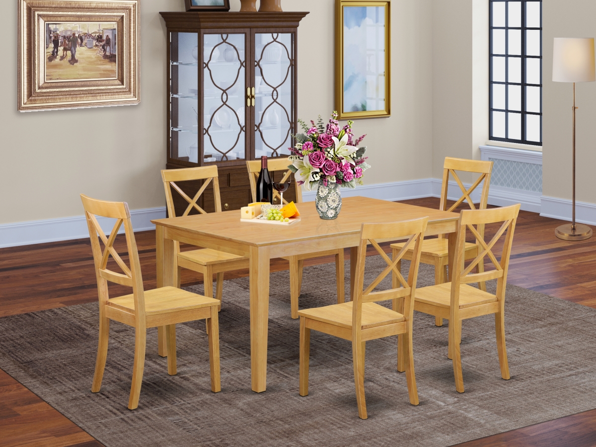 7 Piece Capri Dining Room Set - Oak
