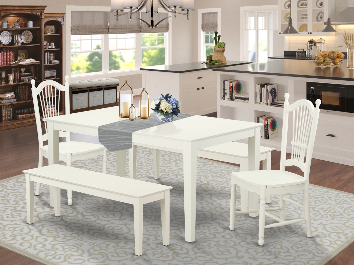 5 Piece Capri Dining Table Set - Linen White