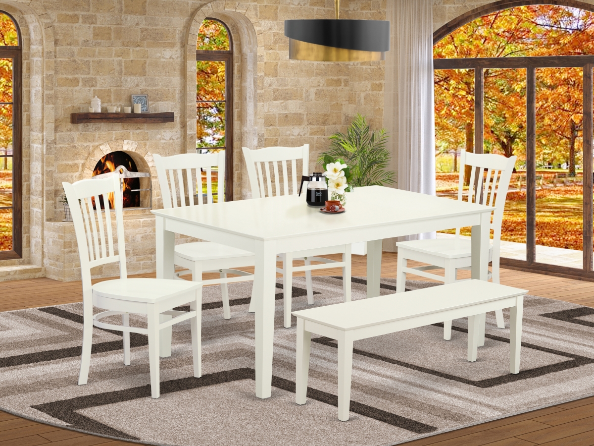 6 Piece Capri Dining Room Set - Linen White