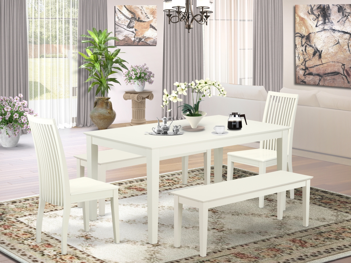 5 Piece Capri Dining Set - Linen White