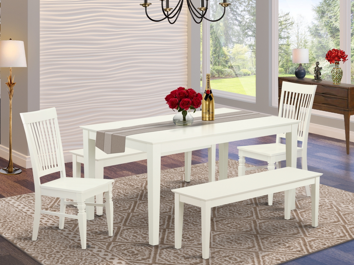 5 Piece Capri Dining Room Set - Linen White