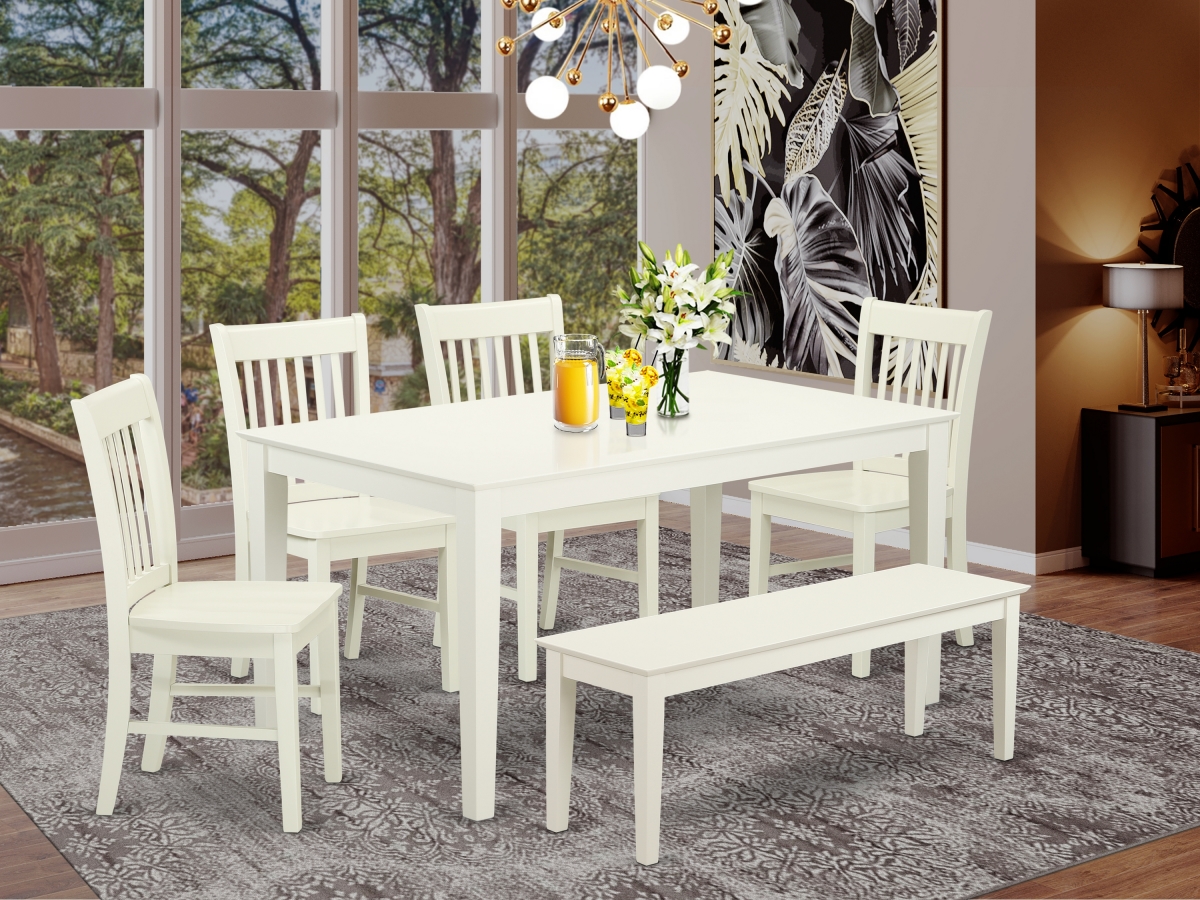 6 Piece Capri Dining Room Set - Linen White