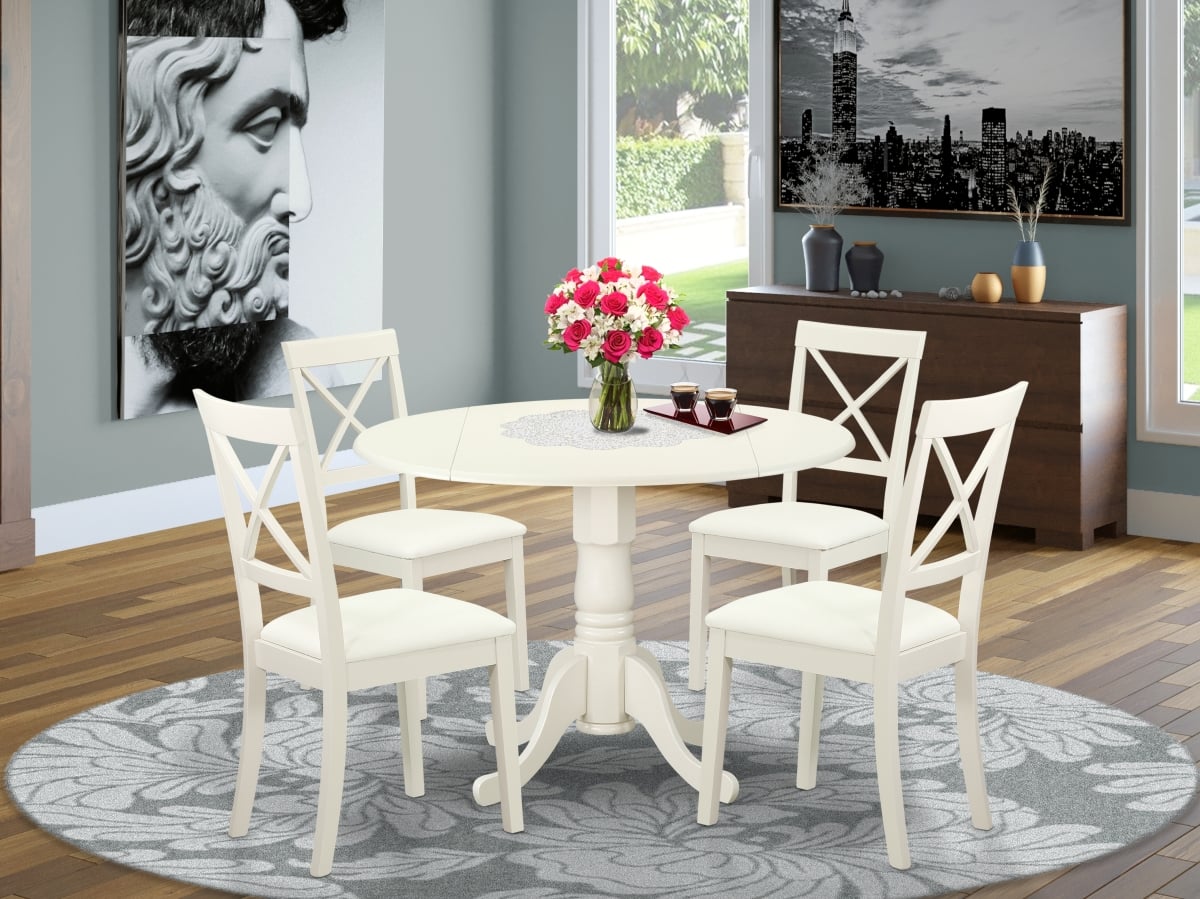 5 Piece Dublin Kitchen Table Set - Linen White
