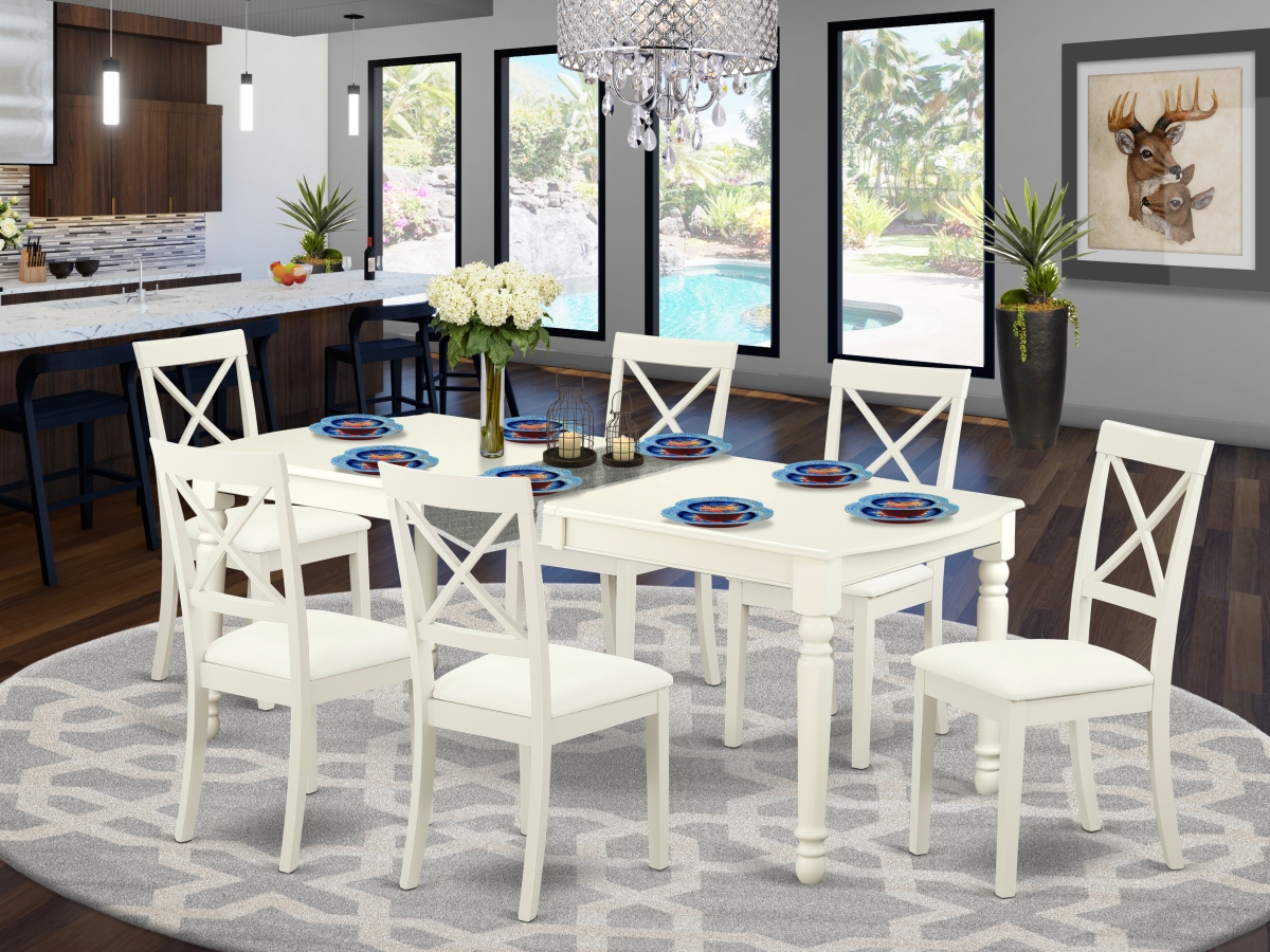7 Piece Dover Dining Table Set - Linen White