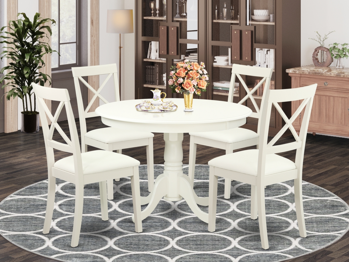 5 Piece Hartland Kitchen Table Set - Linen White