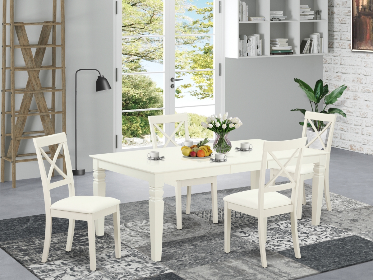 5 Piece Logan Dining Room Set - Linen White