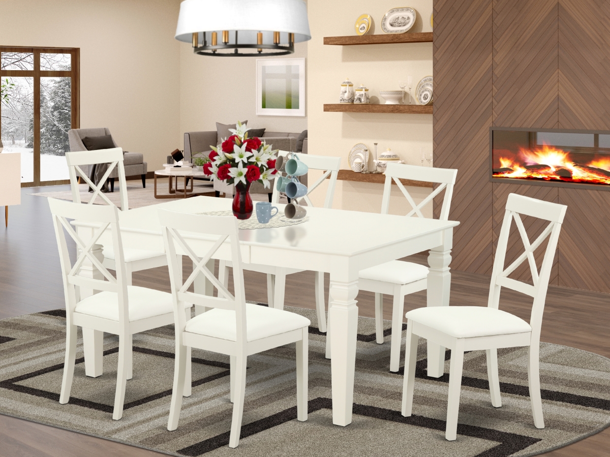 7 Piece Logan Dining Set - Linen White