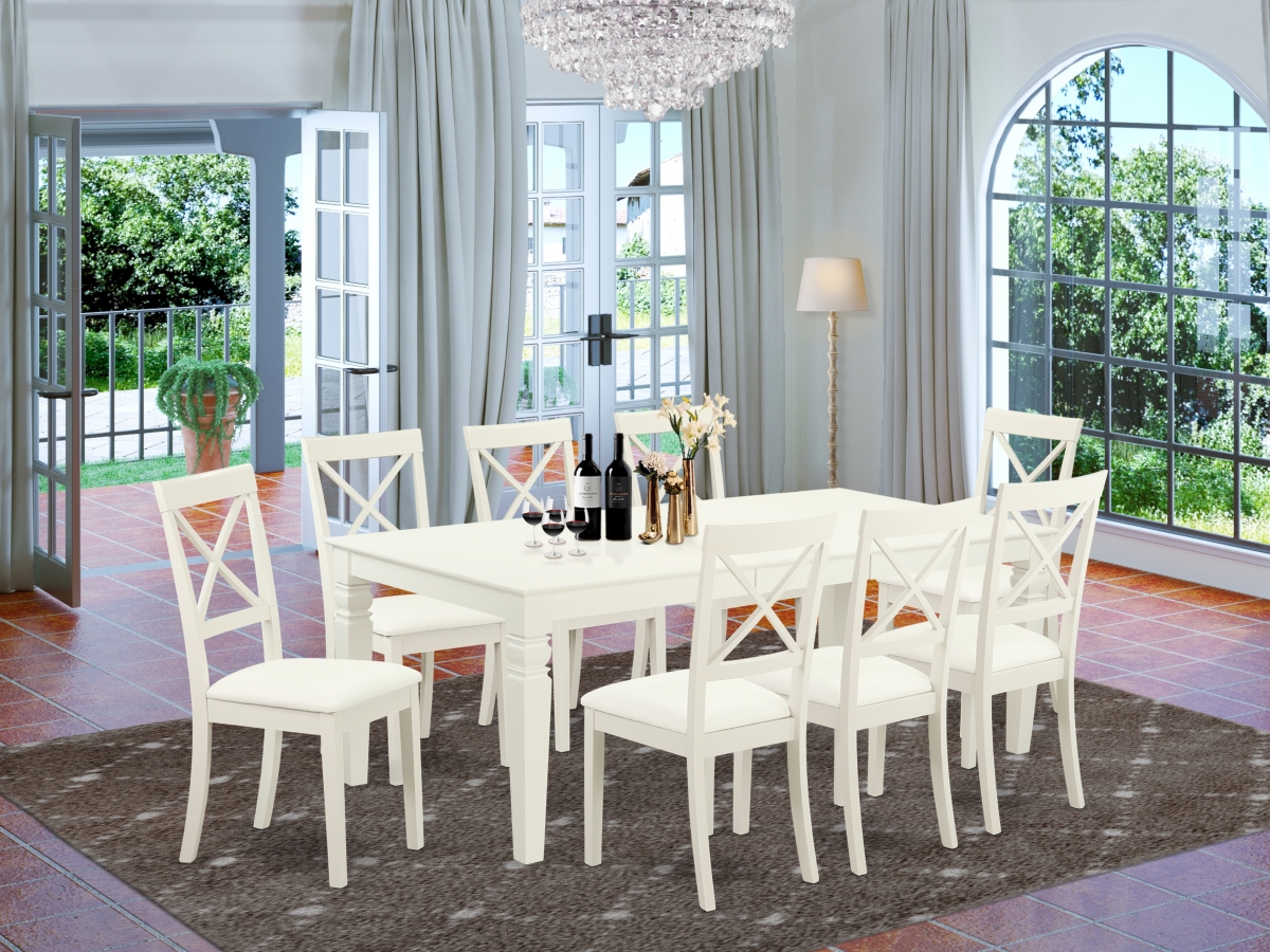 9 Piece Logan Dining Set - Linen White