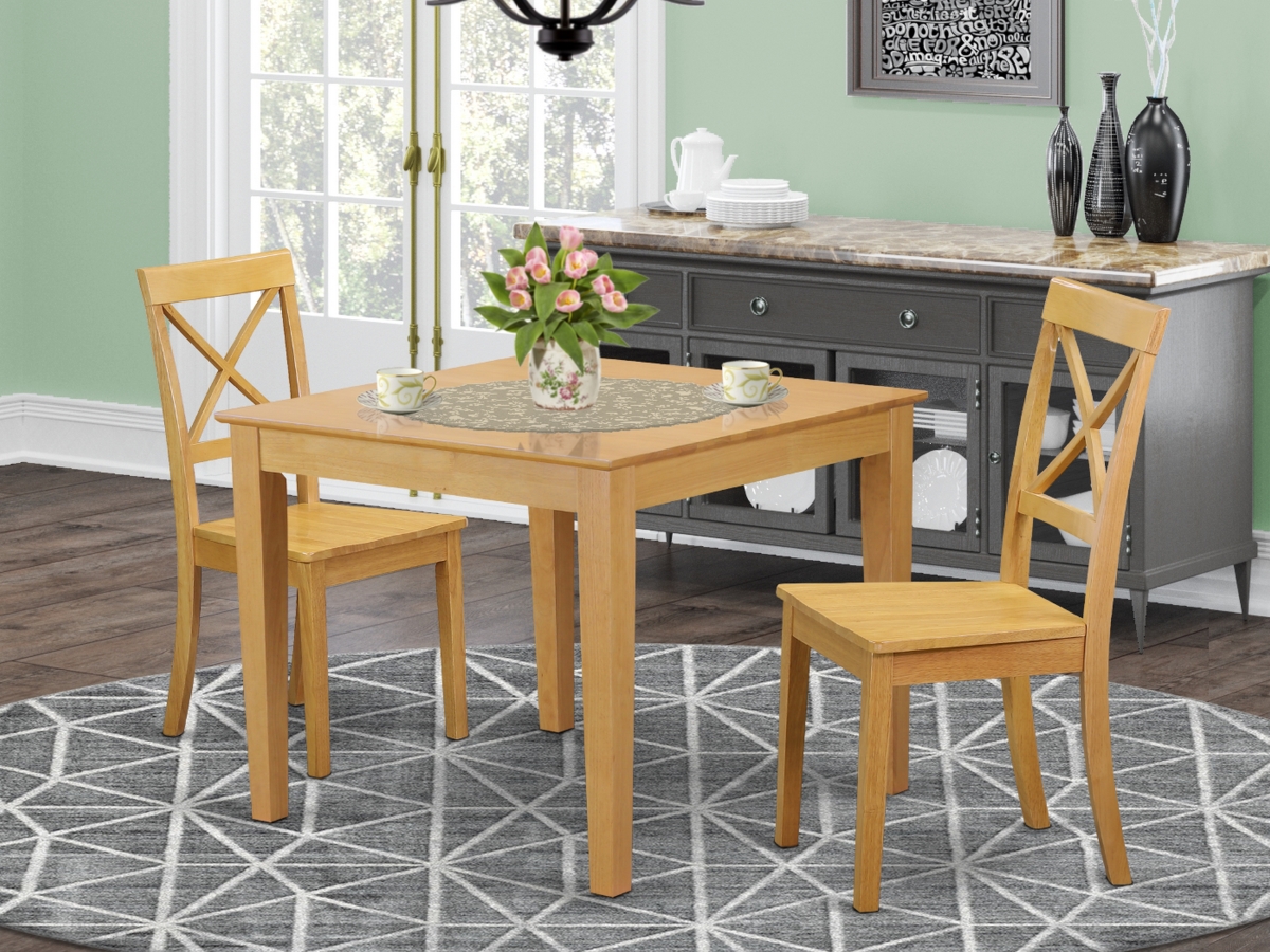 3 Piece Oxford Dinette Table Set - Oak