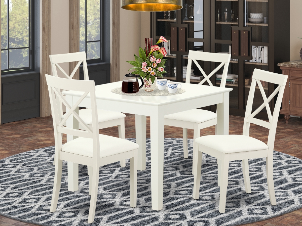 5 Piece Oxford Dinette Table Set - Linen White