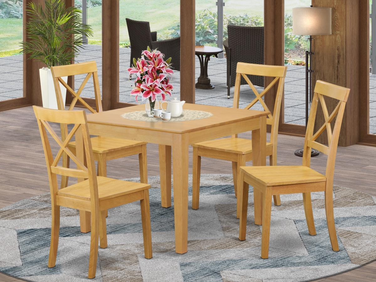 4 Piece Oxford Dinette Table Set - Oak