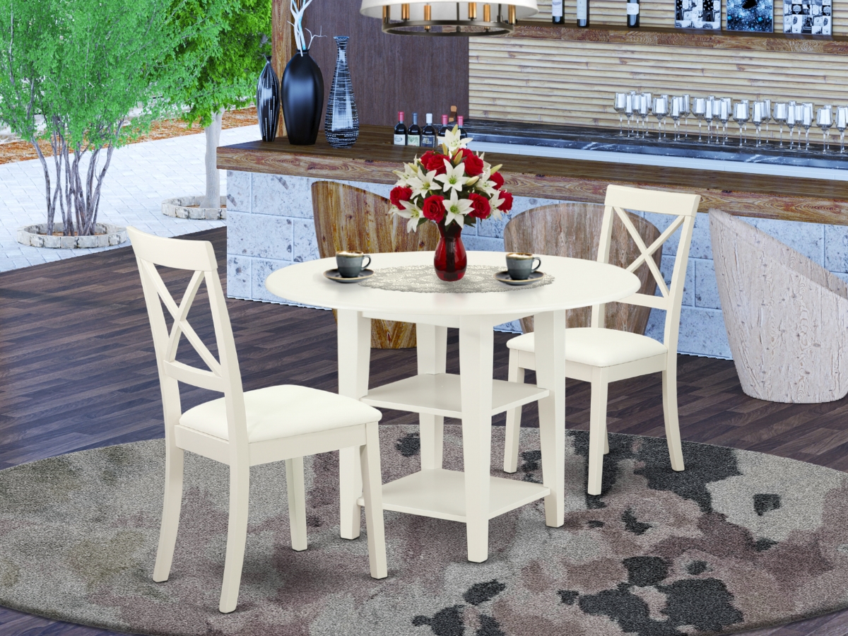 3 Piece Sudbury Dinette Set - Linen White