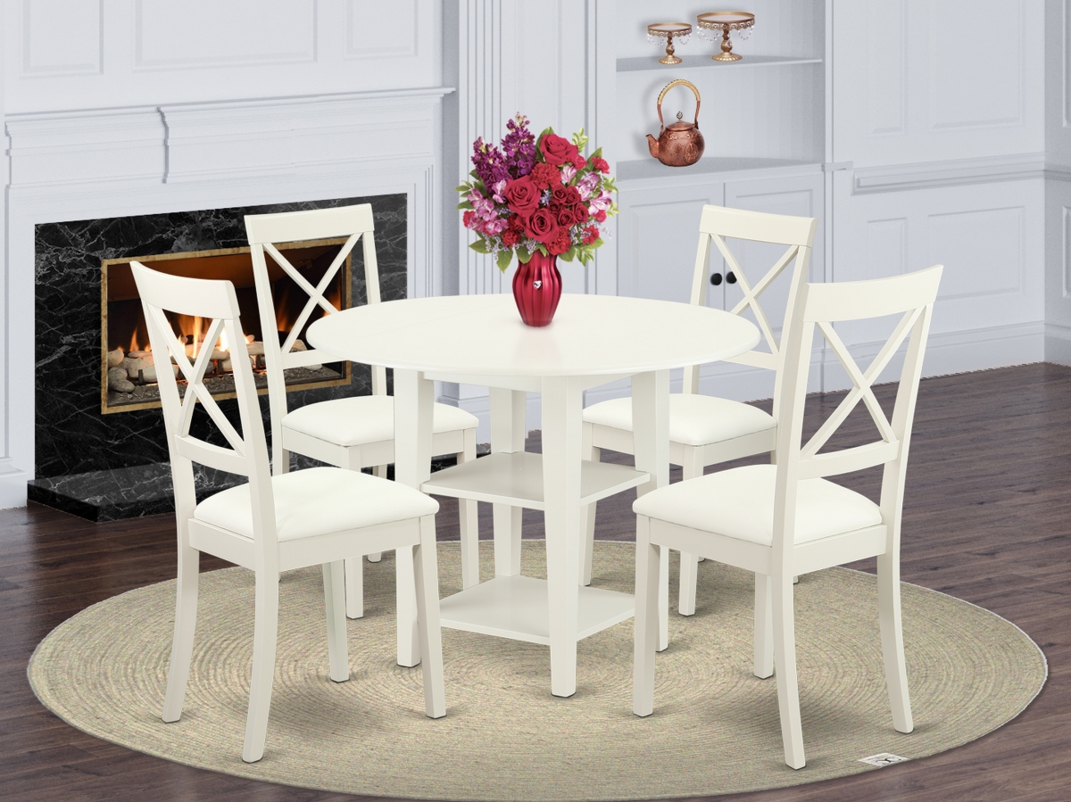 5 Piece Sudbury Dinette Set - Linen White