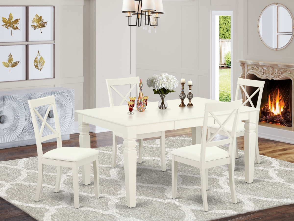 5 Piece Weston Dining Table Set - Linen White