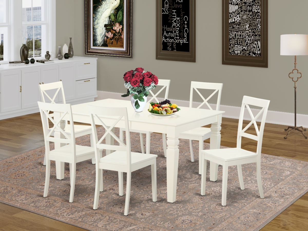 7 Piece Weston Dining Table Set - Linen White
