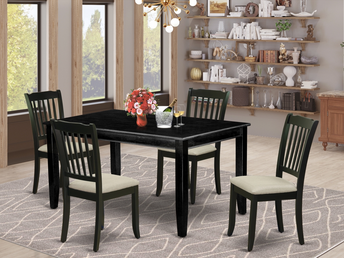 DUDA5-BLK-C 5 Piece Dudley Dining Set - Black