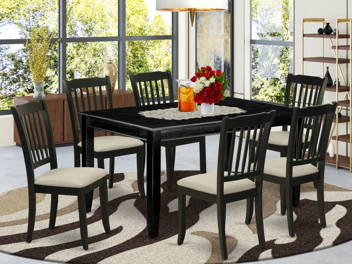 DUDA7-BLK-C 7 Piece Dudley Dinette Set - Black