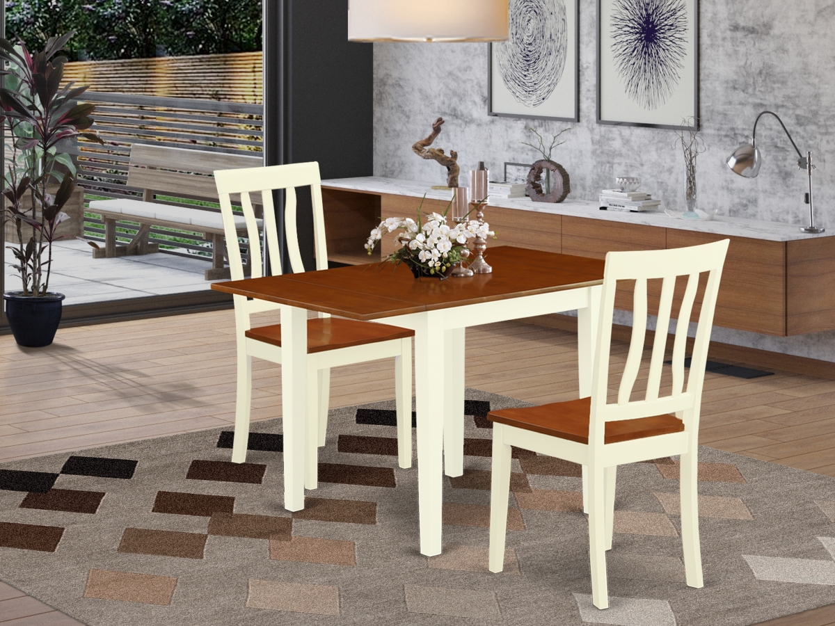 3 Piece Norden Kitchen Table Set - Cherry & Buttermilk