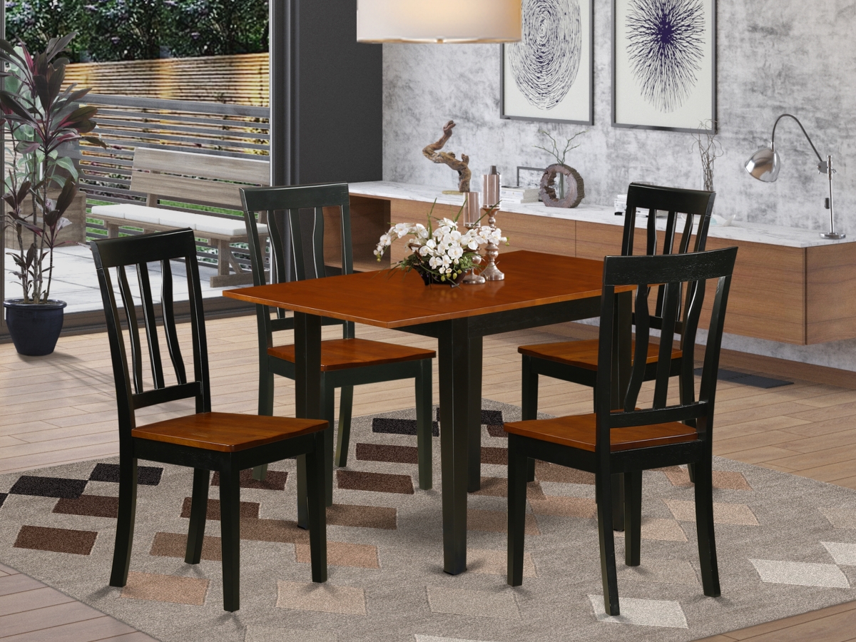 5 Piece Norden Dining Table Set - Cherry & Black
