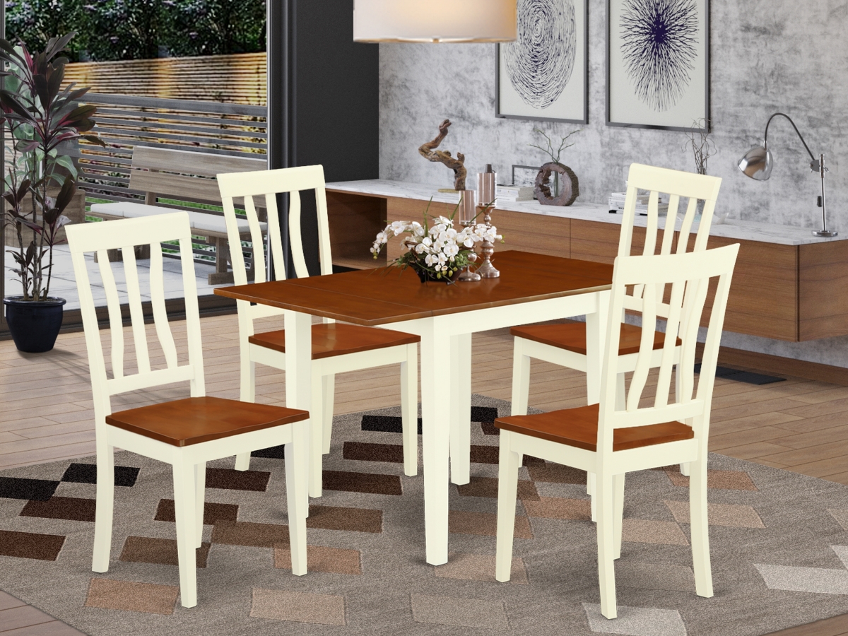5 Piece Norden Kitchen Table Set - Cherry & Buttermilk