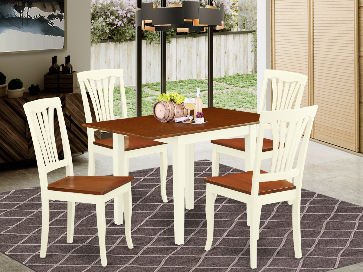 5 Piece Norden Kitchen Dining Table Set - Cherry & Butter Milk