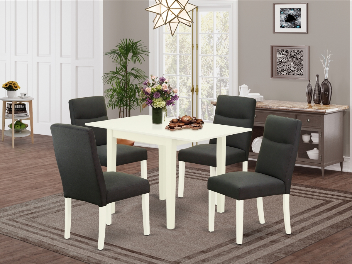 5 Piece Norden Dinette Set - Dark Gotham Gray & Linen White