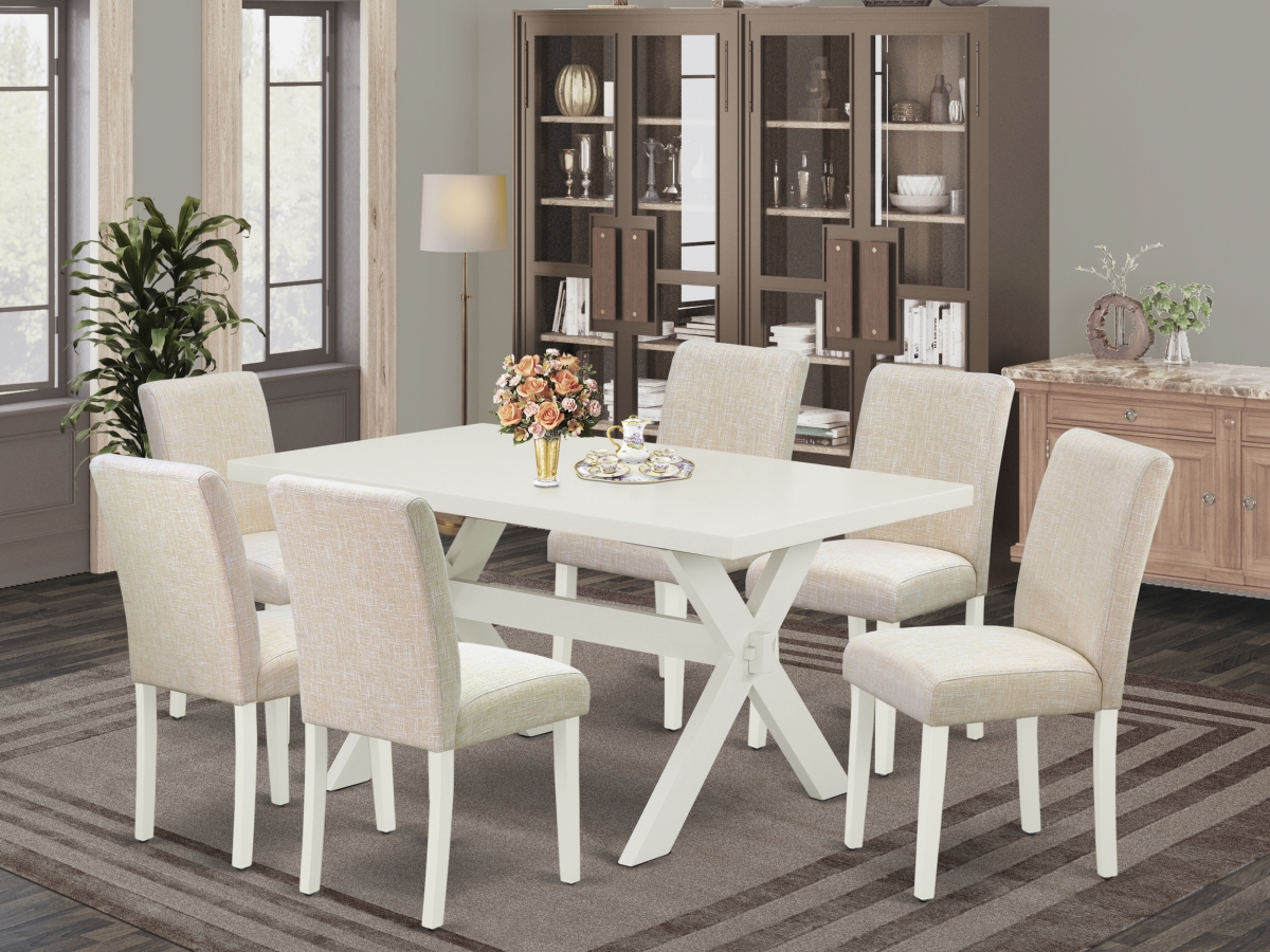 7 Piece X-Style Dinette Set - Light Beige
