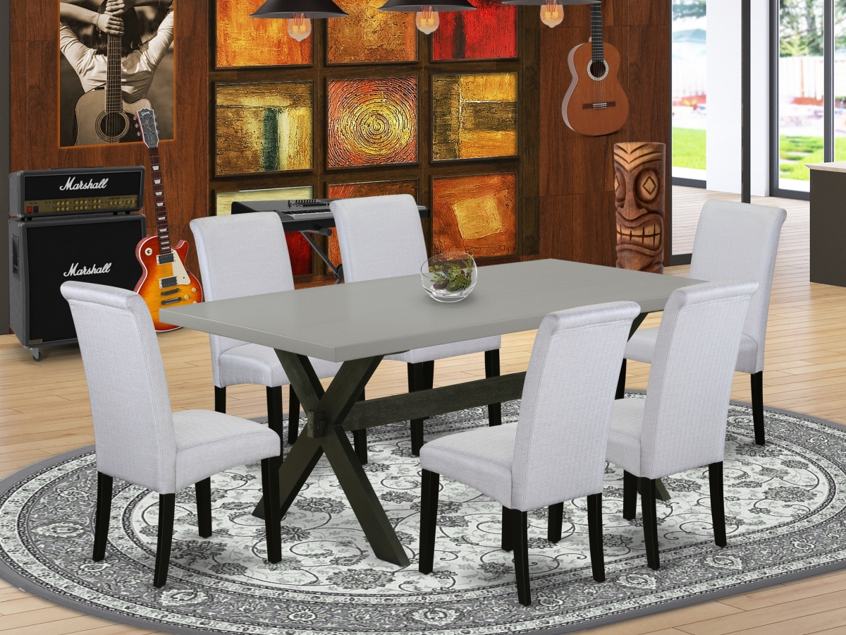 7 Piece X-Style Dinette Room Set - Gray & Cement