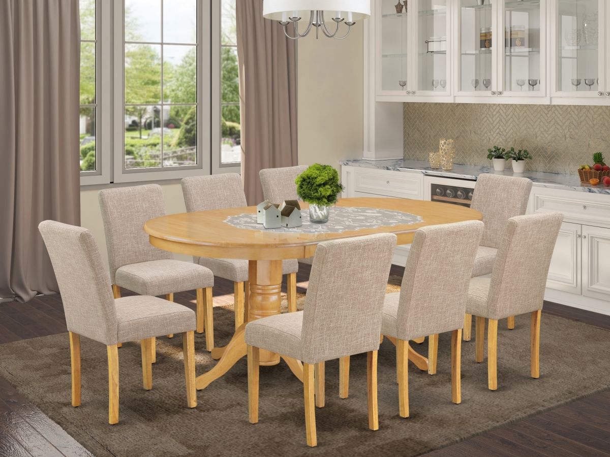 9 Piece Vancouver Kitchen Furniture Set - Oak & Light Fawn