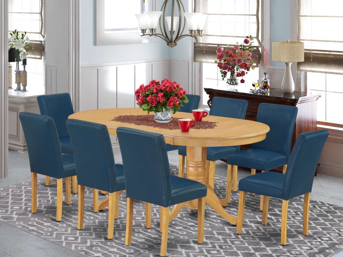9 Piece Vancouver Kitchen Furniture Set - Oak & Oasis