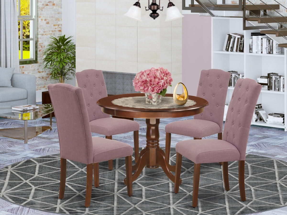 5 Piece Hartland Dining Set - Mahogany & Dahlia