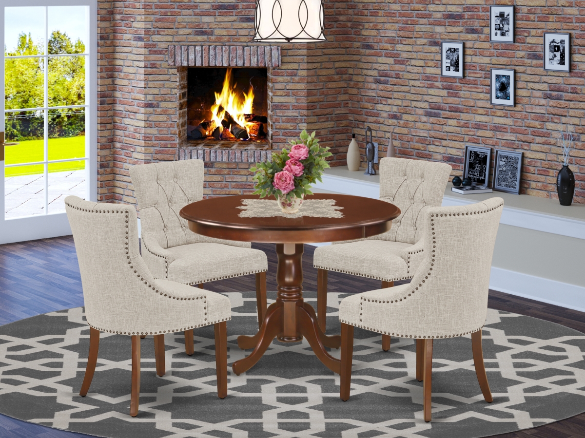5 Piece Hartland Dining Set - Mahogany & Doeskin