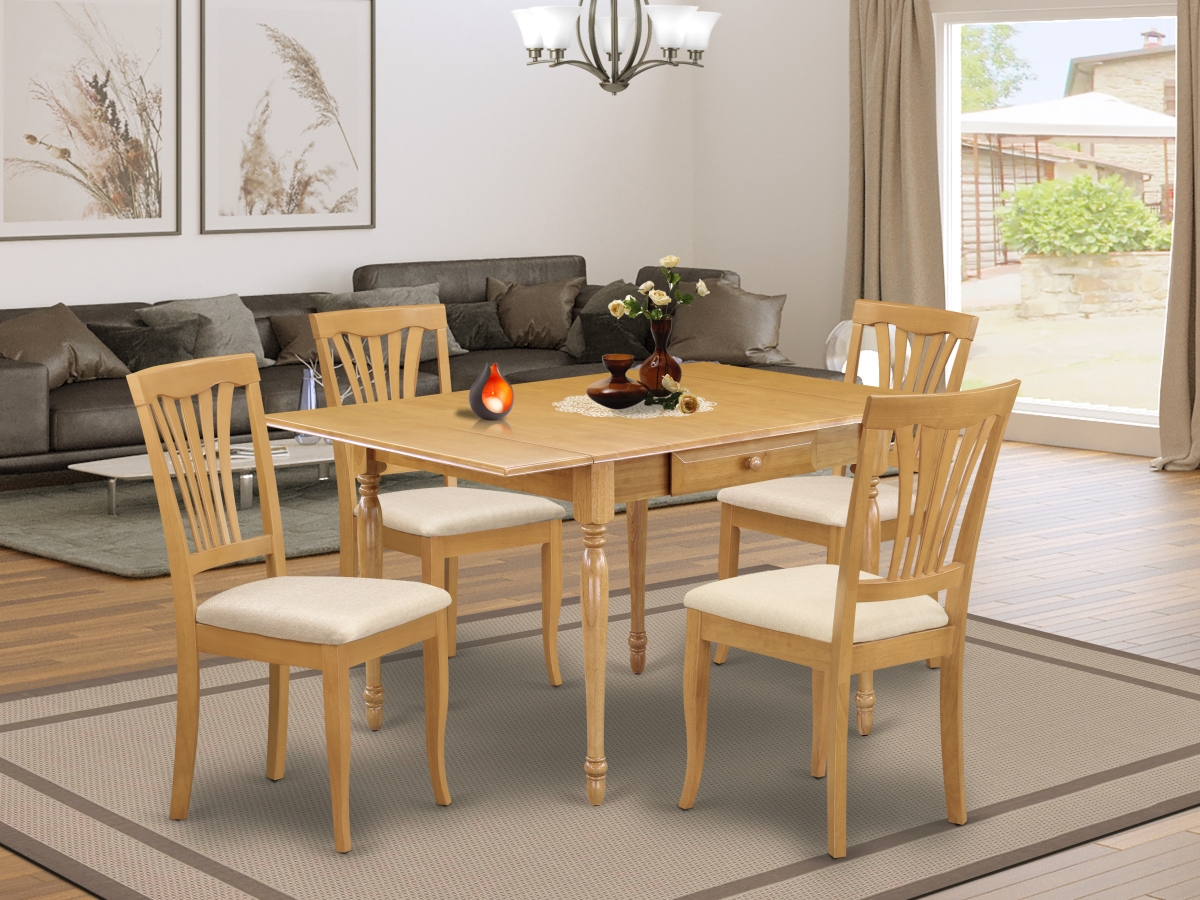 5 Piece Monza Wood Dining Table Set - Oak