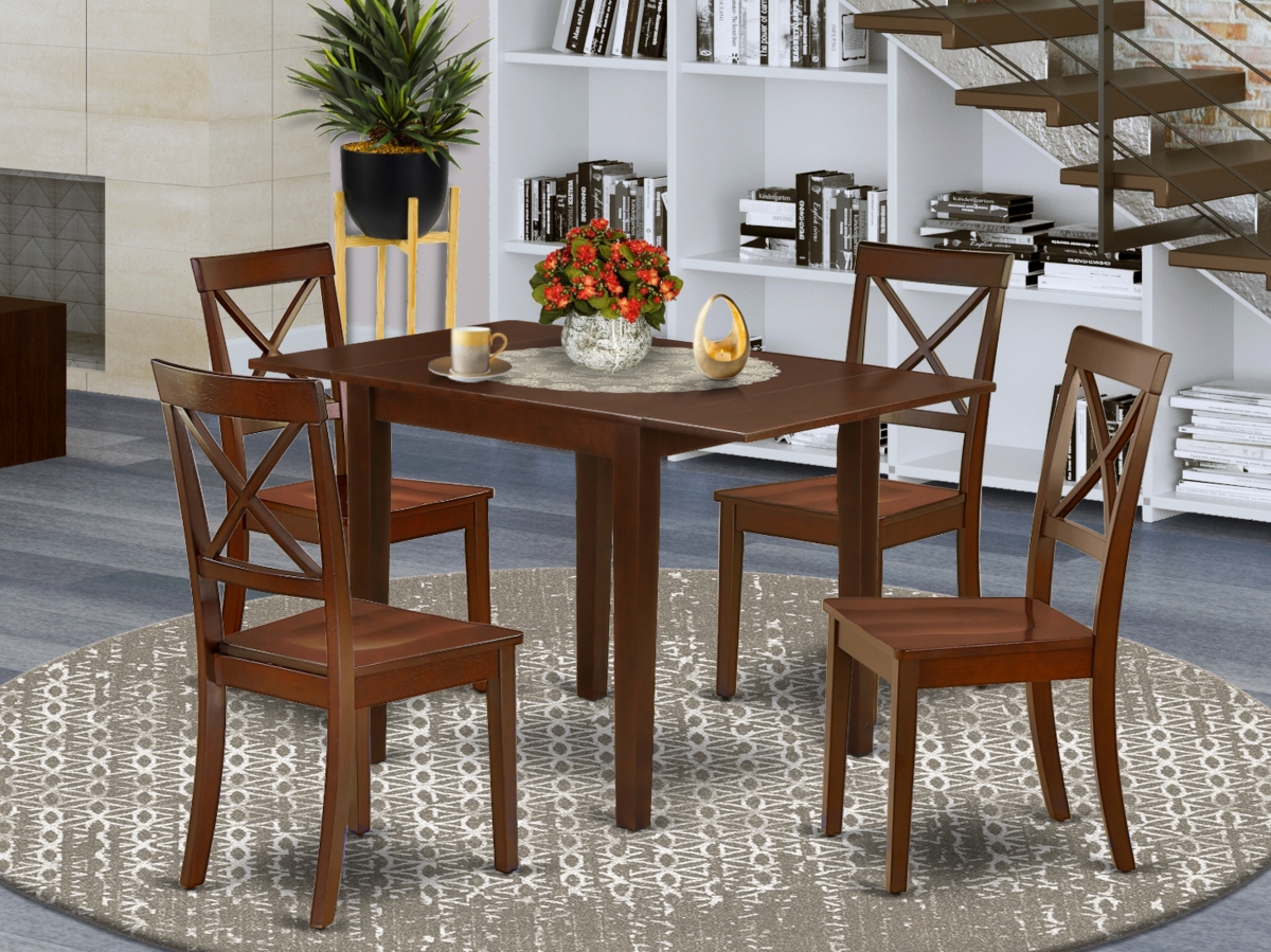 5 Piece Norden Modern Dining Table Set - Mahogany