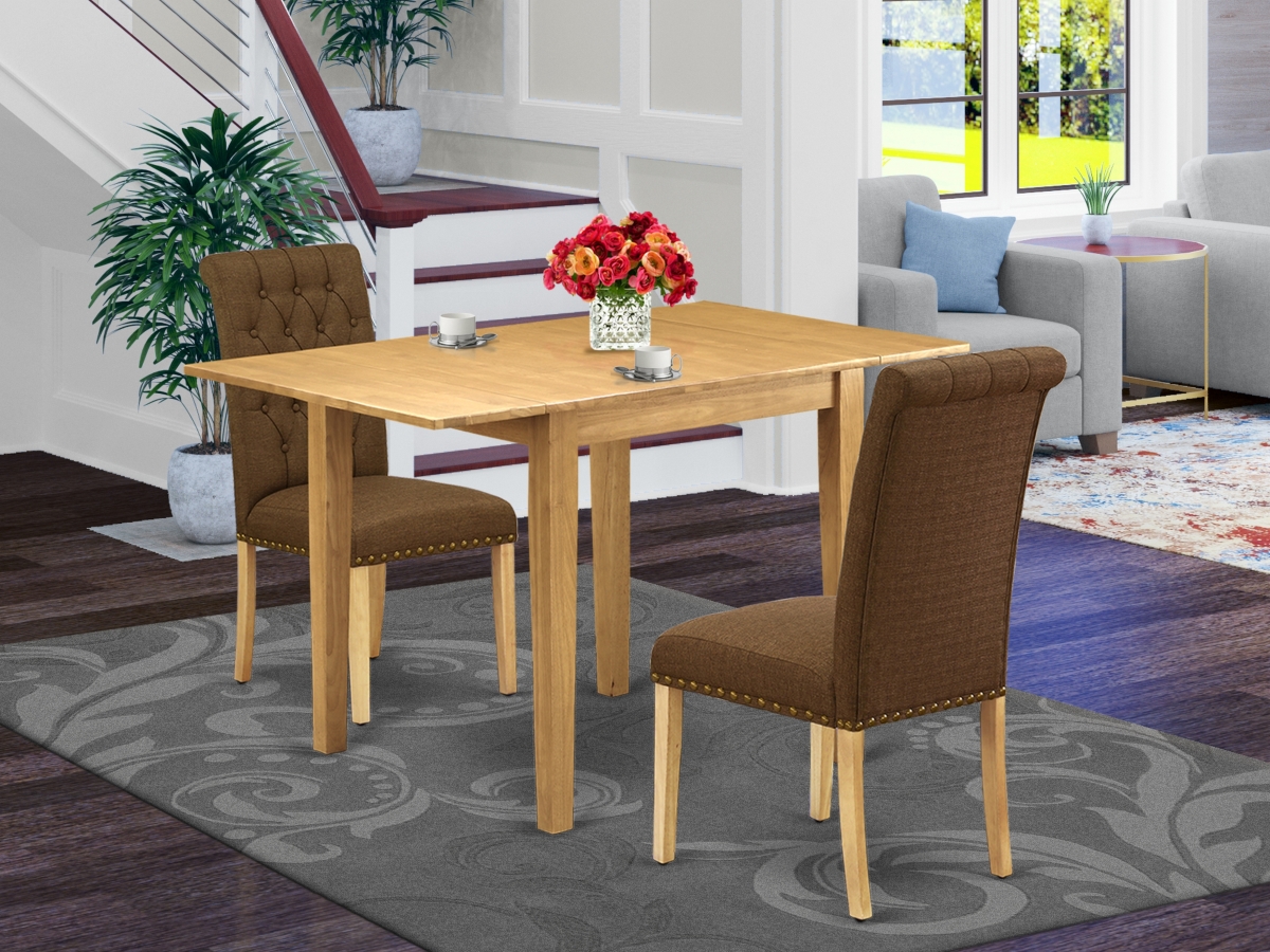 3 Piece Norden Dining Table Set - Brown & Oak