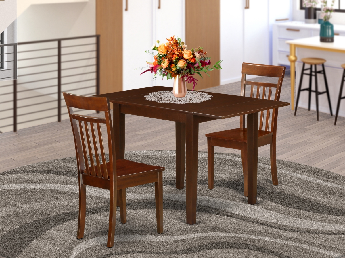 3 Piece Norden Modern Dining Table Set - Mahogany