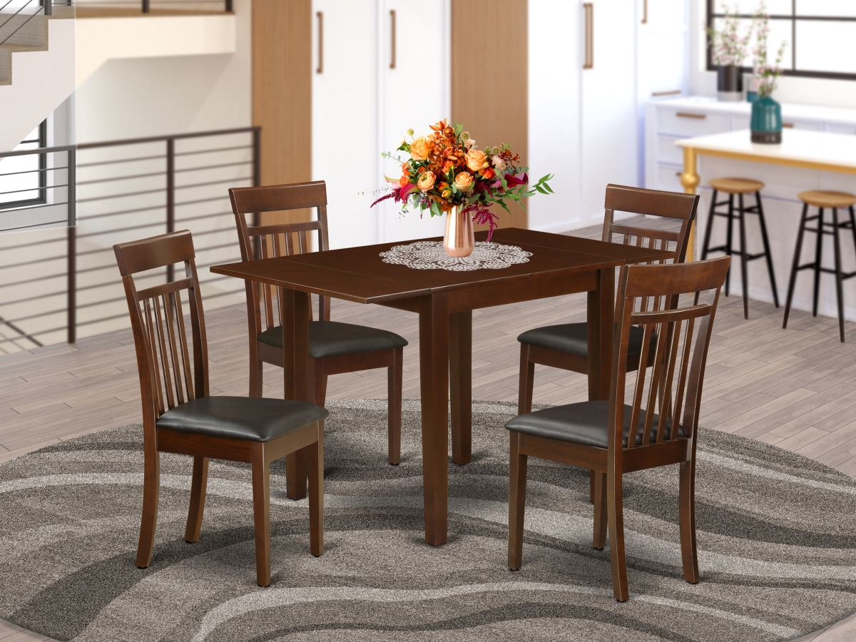 Norden Modern Dining Table Set - Mahogany, Set of 5
