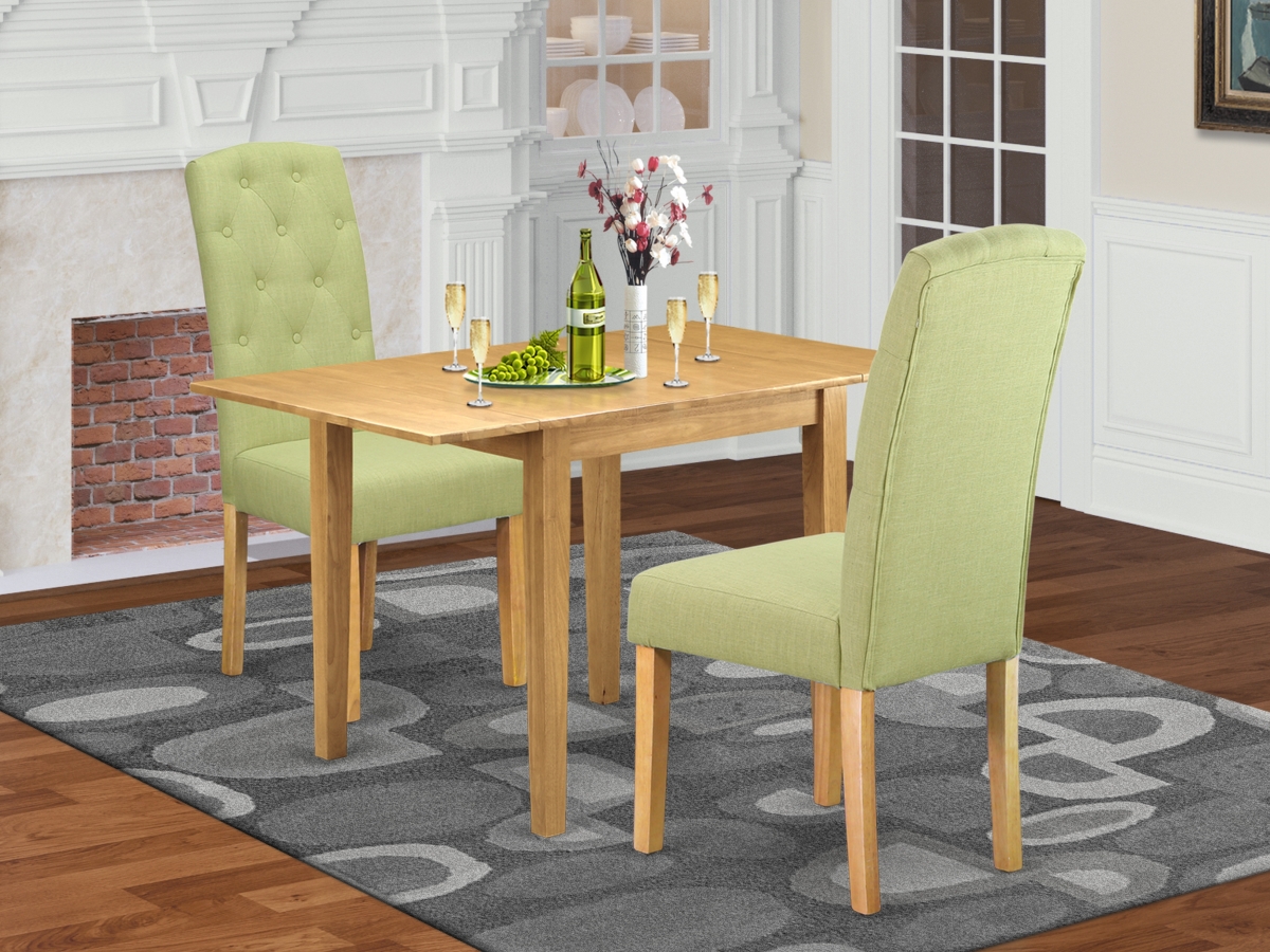 3 Piece Norden Dining Table Set - Lime Green & Oak