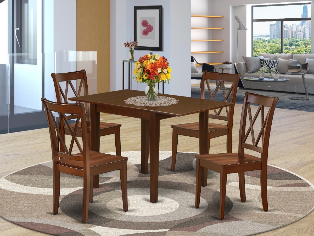 5 Piece Norden Dining Room Table Set - Mahogany