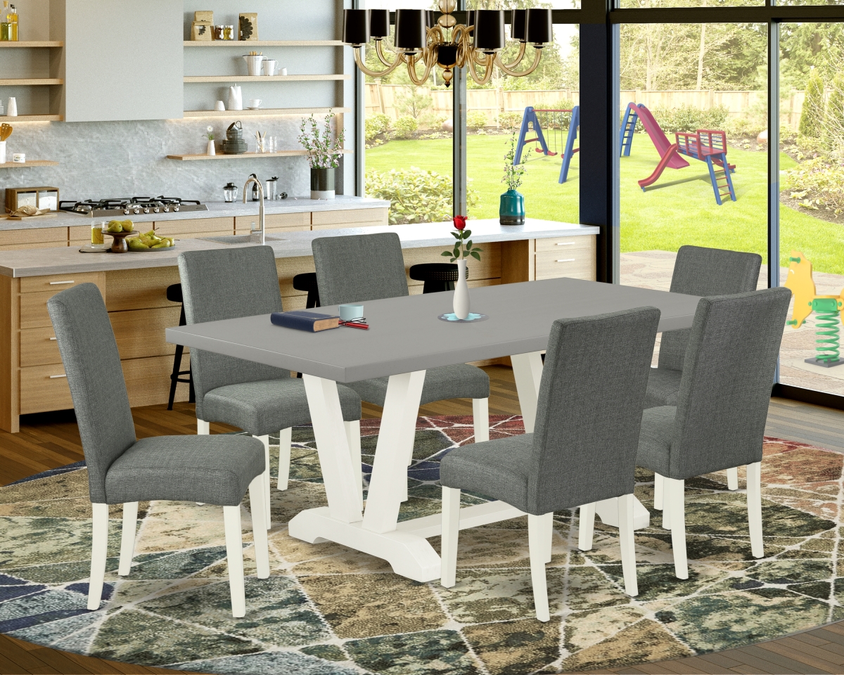 7 Piece V-Style Dinette Set - Gray & Cement