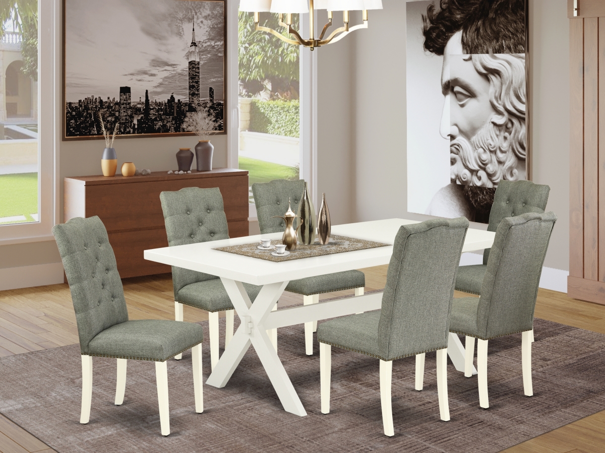 7 Piece X-Style Dinette Set - Gray